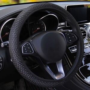 🆕 Universal Vehicle Steering Wheel Cover Breathable Microfiber Non-Slip